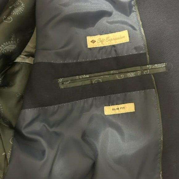 Mens 50R Slim Fit Joseph Abboud Navy Blazer Suit Jacket - Picture 3 of 9